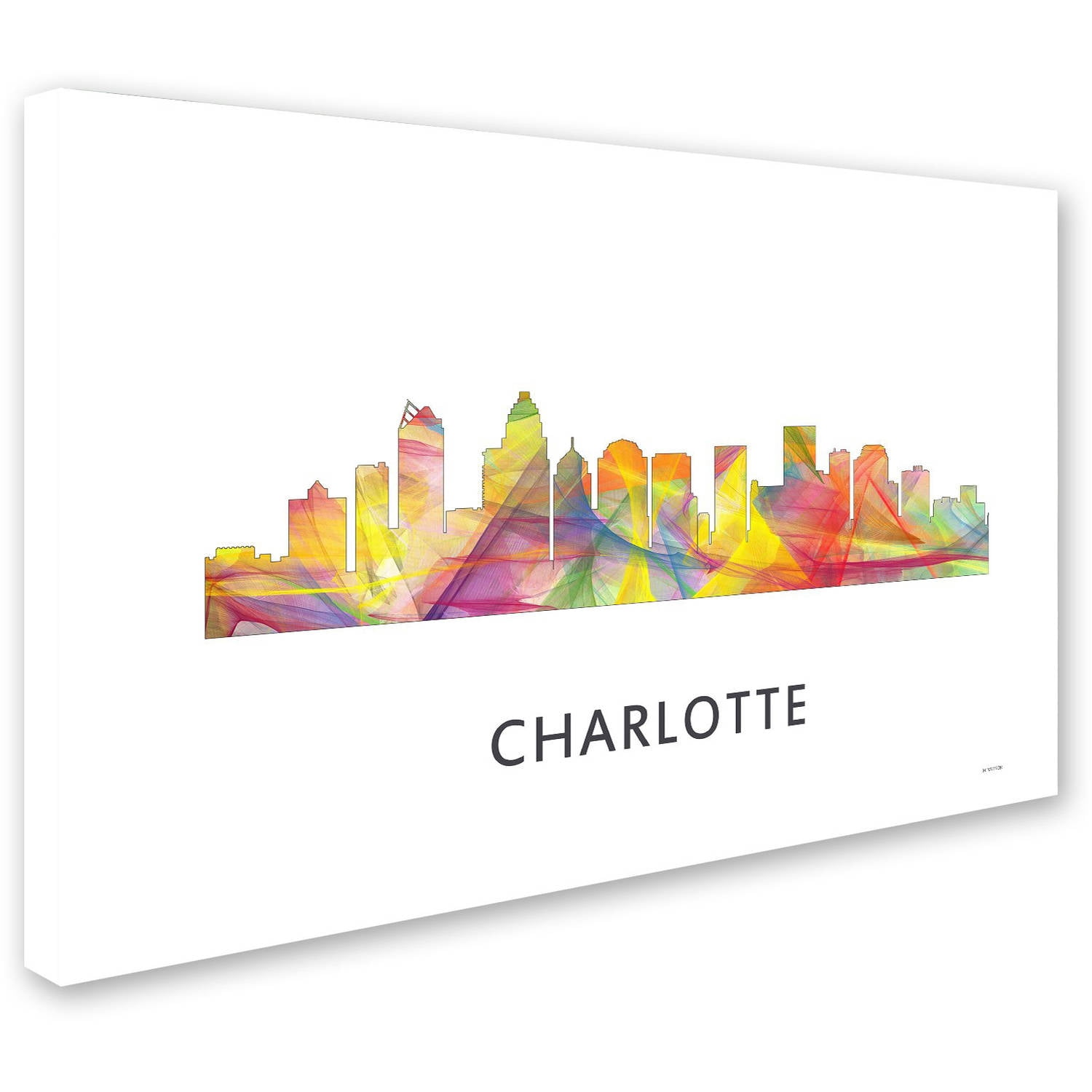 Trademark Fine Art 'Charlotte NC Skyline WB-1' Canvas Art by Marlene Watson