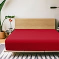 thumbnail image 7 of Super Soft and Durable​​ Microfiber Fitted Sheet, Machine Washable Fitted Bed Sheet with 15 inches Deep Pocket, Twin-XL, 39 x 80 inches, Red, 7 of 7