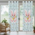 thumbnail image 5 of Outdoor Curtains for Patio Waterproof, Easter Outdoor Privacy Panels Grommet, Spring Rabbits Ears Feet Flowers Wooden Grain Blackout Outside Curtains for Porch/Cabana/Pergola/Gazebo 54"x108", 1 Panel, 5 of 8