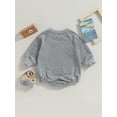 thumbnail image 4 of Canis Baby Fall Jumpsuit Leisure Long Sleeve Round Neck Alphabet Bodysuit, 4 of 9