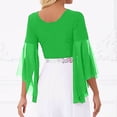 thumbnail image 6 of GJSYRH Womens 3/4 Sleeve Shrug Sheer Mesh Cardigans Tie Front Cropped Lightweight Bolero Shawl Top for Casual Going Out Green One Size, 6 of 6