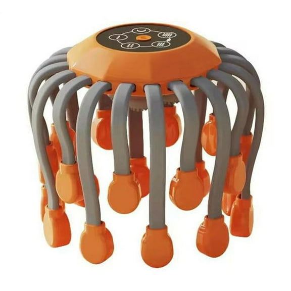 BaYuYPOO Octopus Head Massager Scalp, Electric Head Massager Scalp Str Relief Therapeutic Head Scratcher with 14 Vibrating Points, 5 Modes and Smart Timing Str Relief and Hair Stilation W2K4