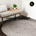thumbnail image 3 of Jaipur Art And Craft Reversible Floor Carpet Round Natural Jute Area Rug Hand Braided for Home Décor (2x2 Sq Ft), 3 of 6