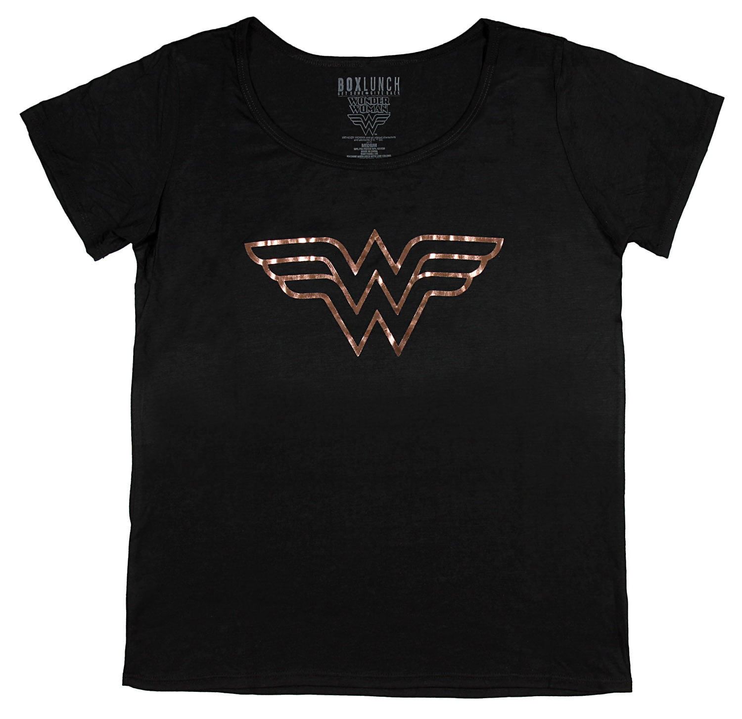 Medium DC Comics Flash Gold Foil Logo Adults Black T-Shirt 