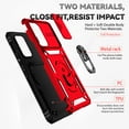 thumbnail image 3 of JTCASES for Samsung Galaxy A52 5G Case, Heavy Duty Protection Magnetic Car Mount Rotating Stand [Slide Camera Window] Rugged Shockproof Anti-fall Shell for Samsung A52 5G, Red, 3 of 9