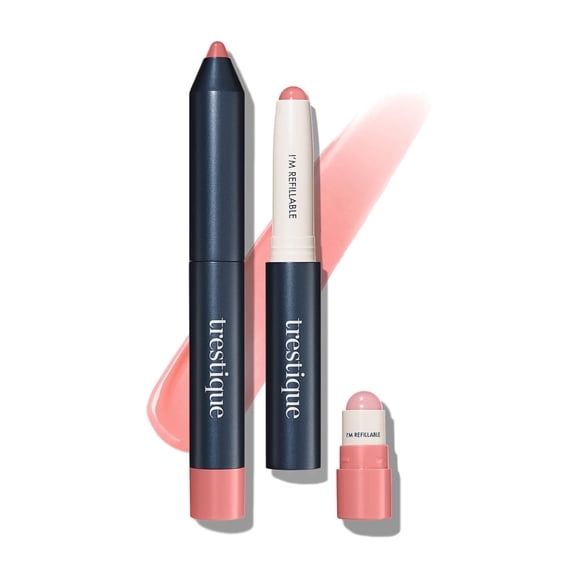 TRE'STIQUE trestique Prime And Shine Lip Crayon Lápiz labial brillante recargable con base de labios incorporada Maquillaje de belleza limpia Lápiz labial Lápiz labial para mujeres Lápiz labial brilla