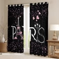 thumbnail image 2 of Homewish Pink Loves Pattern Black Out Curtains,Paris Eiffel Rower Curtains Pack of 2 (42x63 Each),Romantic Valentine'S Day Bedroom Curtains For Girl,Microfiber Bedroom Decor, 2 of 6