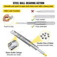 thumbnail image 3 of VEVOR Drawer Slides with Lock, 1 Pair 36 inch, Heavy-Duty Industrial Steel up to 500 lbs Capacity, 3-Fold Full Extension, Ball Bearing Lock-in & Lock-Out, Side Mount, 3 of 9