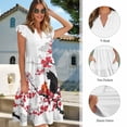 thumbnail image 6 of Garronmavis Plum Blossom Cat Couple Matching Outfit Womens Short Sleeve Dress Flowy Beach Party Dresses Size 3XL and Mens Button Down Shirt Soft Hawaiian Blouse Tops, 6 of 7