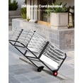 thumbnail image 5 of VEVOR Folding Chair Rack, 100 LBS Capacity, Heavy-duty Chair Cart for Hanging 10 Chairs, Multi-Function Metal Chair Storage Dolly with Rubber Wheels, Push-Style Chair Holder, Matte Black, 5 of 9