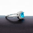 thumbnail image 4 of Uloveido Simulated Blue Square Topaz Diamond Solitaire Wedding Rings, Engagement Halo Rings Jewelry (Blue, Size 9) Y3100, 4 of 7