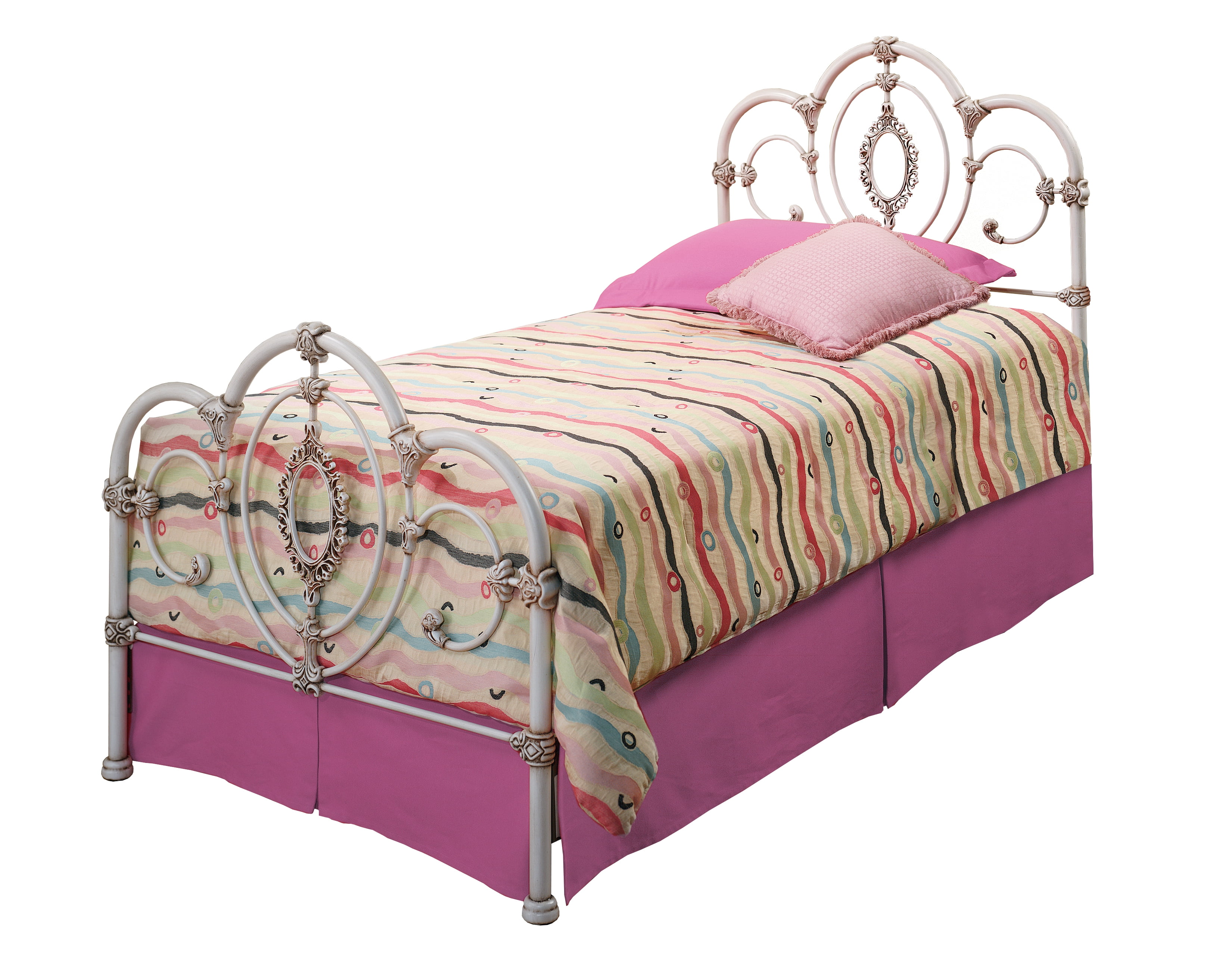 Hillsdale Furniture Victoria Twin Metal Bed, Antique White