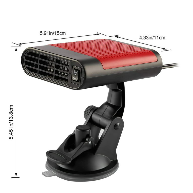 Yirtree Car Heater Fan Strong Wind Low Noise Fast Heating Rotating Anti-Fog  Heater Quick Defogging 360 Degree Rotation Fast Defrosting Car Defroster
