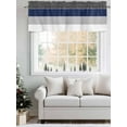 thumbnail image 5 of Navy Blue Gray Stripes Curtain Valances for Windows, Line Pattern Window Valances, Window Treatment Rod Pocket Valance Curtains for Living Room/Kitchen/Bedroom/Bathroom, 54x18inch, 5 of 9