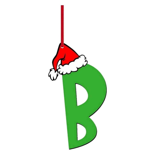B Christmas Acrylic Letter Ornaments, 8Cm Hanging Decor For Tree, Personalize Your Holiday Display With Festive Letters