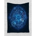 thumbnail image 1 of Magic Tapestry, Alchemy Magic Circle Sun Face Centered Mystical Ombre Effect Image, Wall Hanging for Bedroom Living Room Dorm Decor, 40W X 60L Inches, Violet Blue Aqua Night Blue, by Ambesonne, 1 of 2