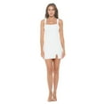 thumbnail image 3 of Women's Sleeveless Mini Cocktail Dress, Square Neck Bodycon Sexy Going Out Party, Trendy Spring Summer 2024(Off White Large Size), 3 of 6