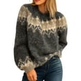 thumbnail image 2 of Wutalume Women's Winter Casual Loose Mohair Chunky Knit Sweater, Cozy Fuzzy Top, Warm Pullover for Cold Weather and Indoor Lounging,Black L, 2 of 5