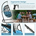 thumbnail image 6 of Gymax Hanging Hammock Chair Egg Swing Chair w/ Blue Cushion Pillow Stand, 6 of 10