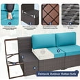 thumbnail image 3 of Kullavik Outdoor Patio Furniture Set with Fire Pit Table 11-Piece Outdoor Furniture Rattan Wicker Sectional Sofa Patio Conversation Sets with 43in 55,000 BTU Propane Gas Fire Pit Table,Blue, 3 of 8