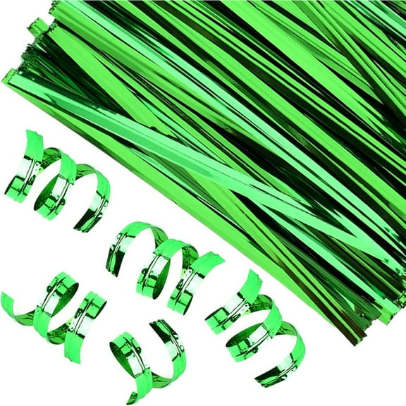 7.9In Metallic Twist Ties,800Pcs Green Reusable Twist Bread Ties for Party Gift Wrapping Bag,Durable Wire Ties for Household and Office Use