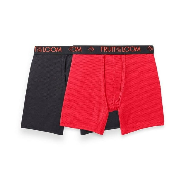 Bóxer Fruit Of The Loom para Hombre, Ajustable Breathable Micro-Mesh 2 Piezas Multicolor Talla M