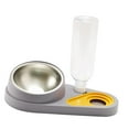 thumbnail image 1 of Perro Gato Tazón doble Comida Tazón de agua Inclinado Anti derrame Alimentador Arco Durable beber Tazón Extraíble Práctico Conveniente Ligero Gris, 1 of 8