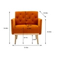 thumbnail image 7 of Modern Velvet Accent Chair, Leisure Single Sofa Chair with Metal Legs, Upholstered Tufted Armchair for Living Room Home Office, Orange, 7 of 7