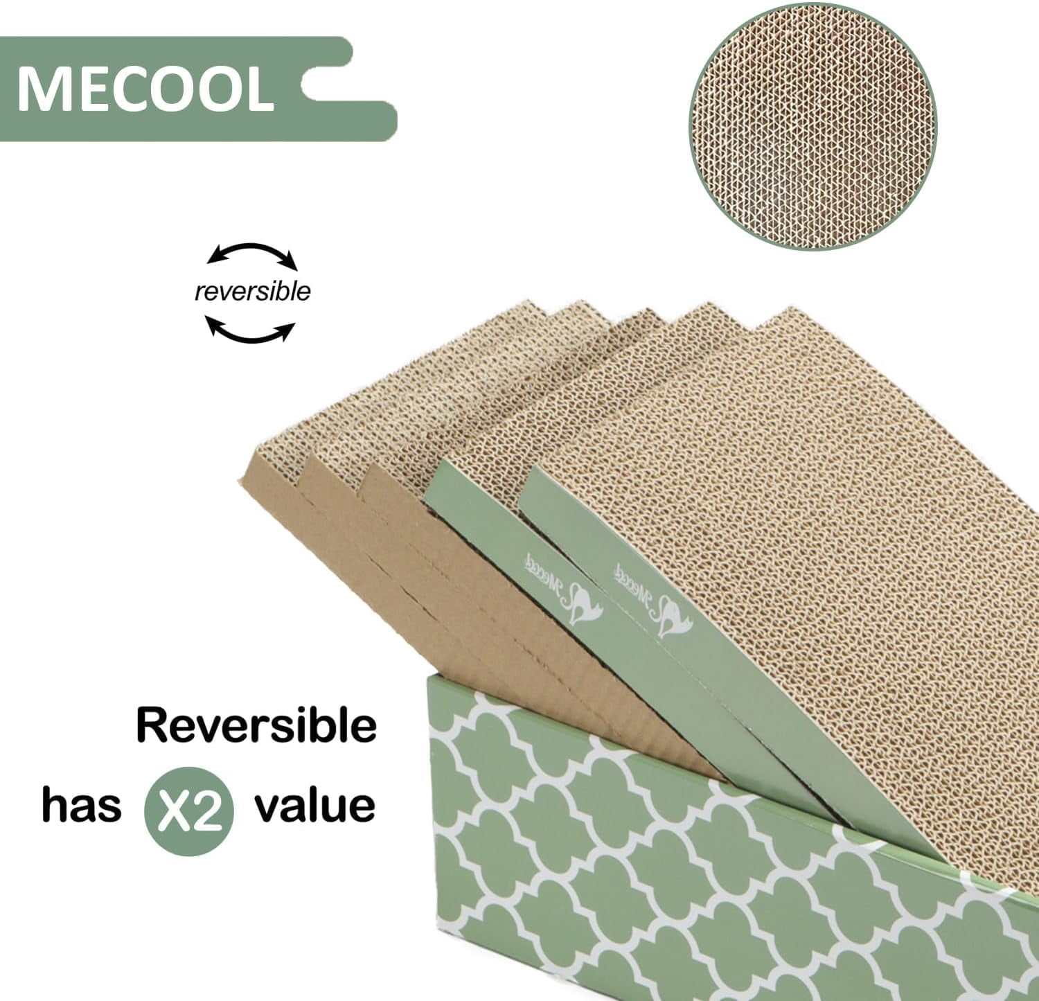 THBN Cat Scratcher Cardboard Scratching Pads Scratch with Catnip 2PCS Reversible Corrugated Cardboard