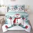 thumbnail image 1 of Snowman 7 Piece Comforter Set Full Bed in a Bag Christmas Tree Bedding Sets,Skiing Snowboard Ski Sheet Set with Comforter,Cartoon Christmas Decorations, 1 of 5