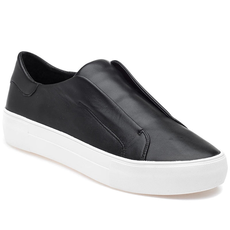 leather laceless shoes