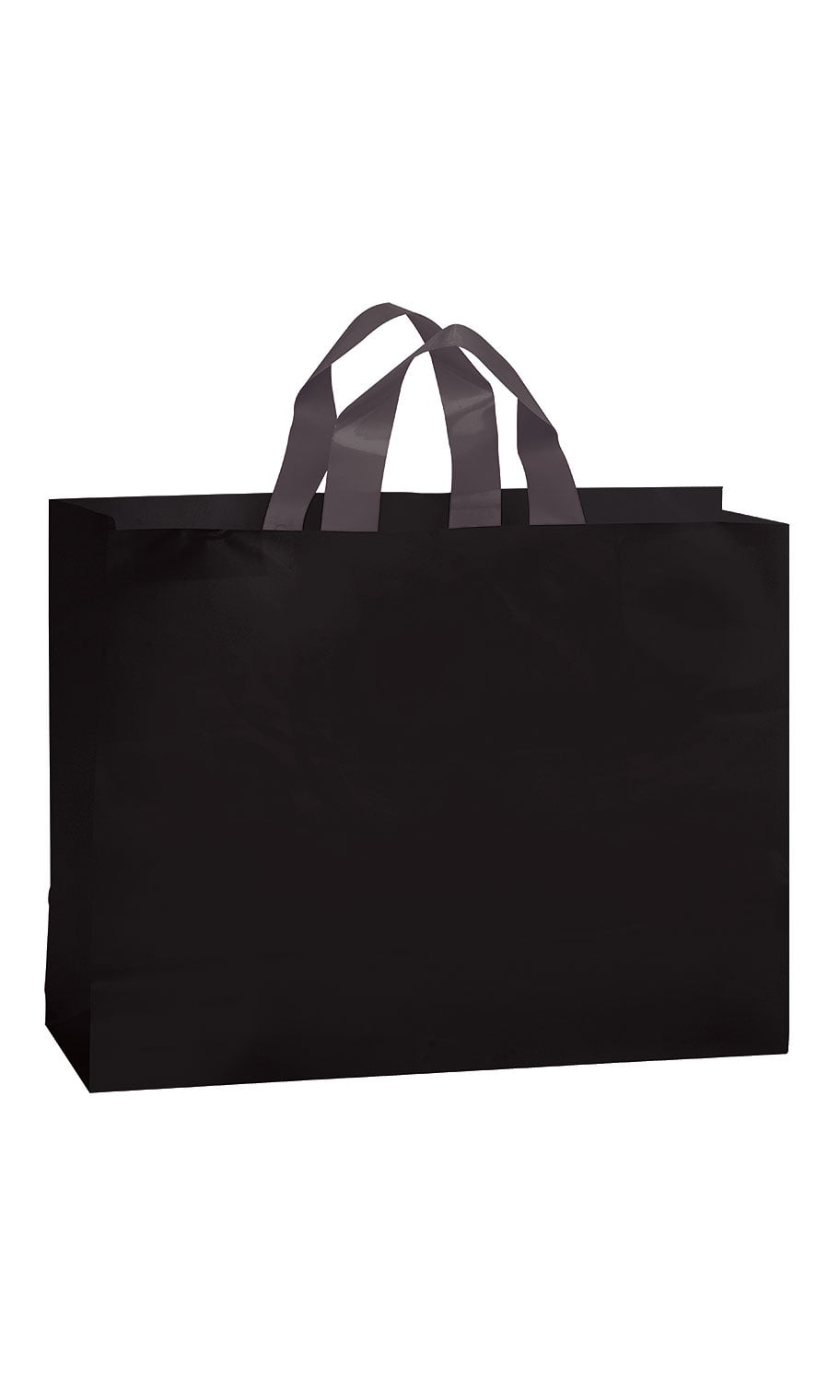 Frosty Plastic Bags Shopping Black Frosted 16" x 6 x 12" 100 Gift Merchandise 