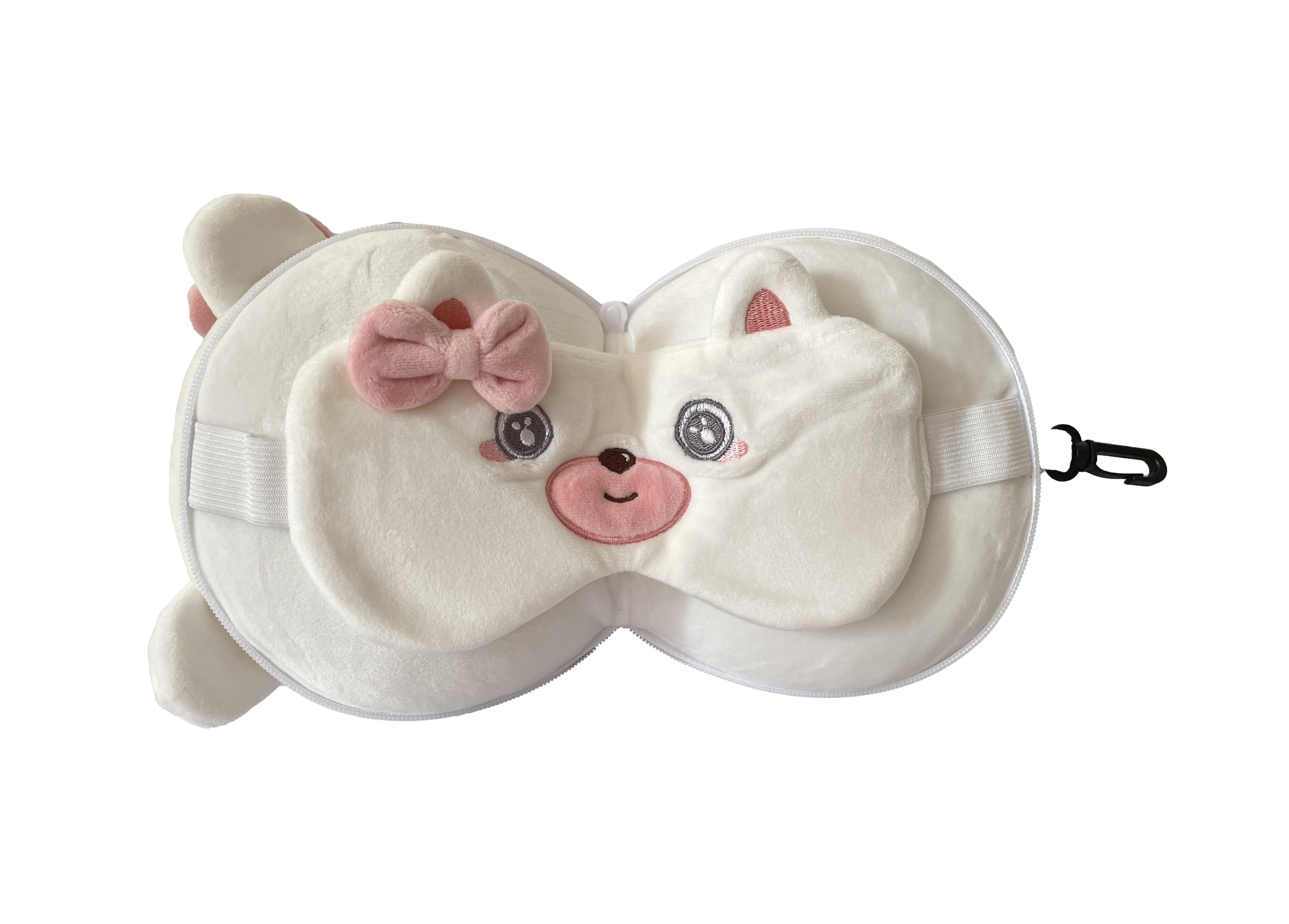 2-in-1 Travel Pillow and Eye Mask Animal Plush Soft Eye Mask Blindfold for Sleeping, Nights and Travel