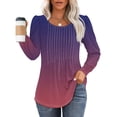 thumbnail image 3 of Owordtank Cotton Sweatshirts for Women Color Block Crewneck Shirt Long Sleeve Tops Sweatshirts Tops Shirts, 3 of 7
