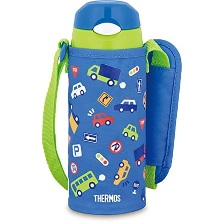 

Thermos Water Bottle Vacuum Insulated Straw Bottle 400ml Blue Green Cold Insulated FHL-403F BLGR
