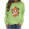 thumbnail image 3 of Aboser Womens Halloween Graphic Pullover Sweatshirt Cute Pumpkin Shirts Chic Clothes Soft Long Sleeve Crewneck Sweatshirts, 3 of 6