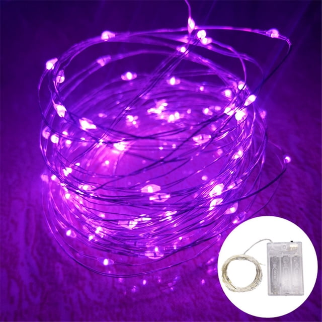 Cadena de luces Led de hadas, cuerda de alambre de cobre, 1/2/3/5/10M, alimentada por batería, para dormitorio, jardín, fiesta, decoración de boda, 1 paquete
