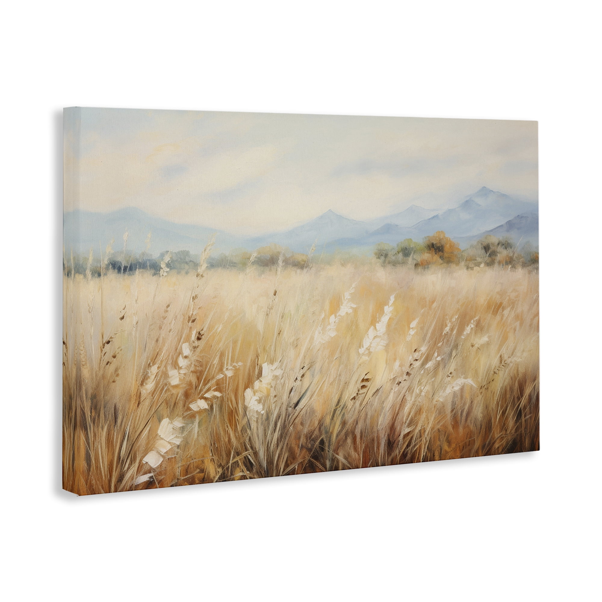 Stupell Industries Wheat Field Landscape Landscape & Nature Painting Wrapped Canvas Art Print Wall Art, 30 x 20