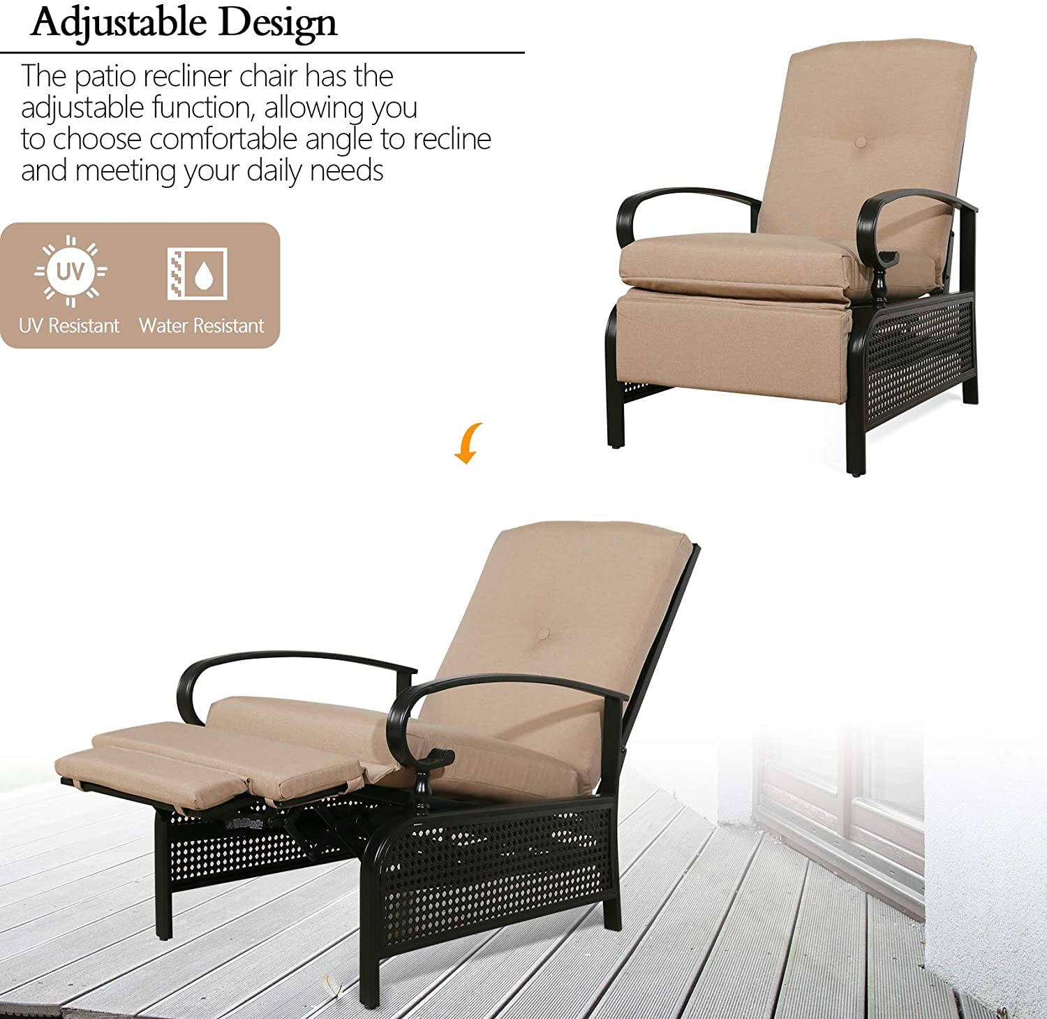 ulax furniture patio recliner chair