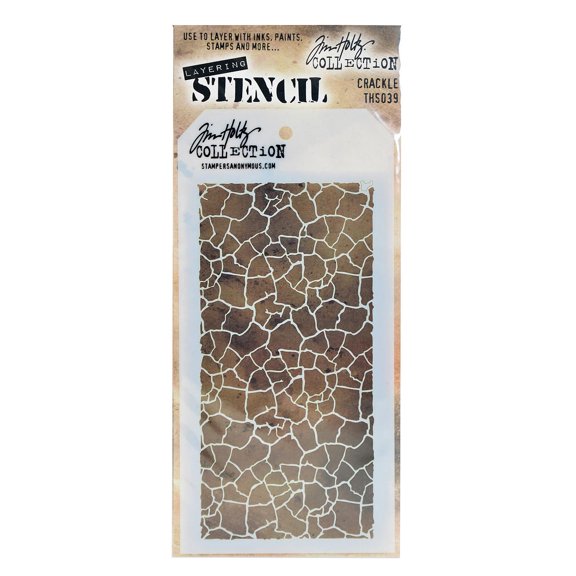 Tim Holtz Layering Stencils 4 1/8 in. x 8 1/2 in., crackle (pack of 3)