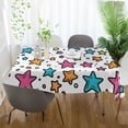 thumbnail image 3 of Yayeee Tablecloths 60" x 60" Rectangle Wrinkle Resistant Party Table Cover, White Stars, 3 of 8