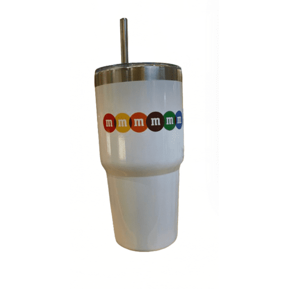 M&M's World Connect M Stainless Steel Tumbler with Straw New