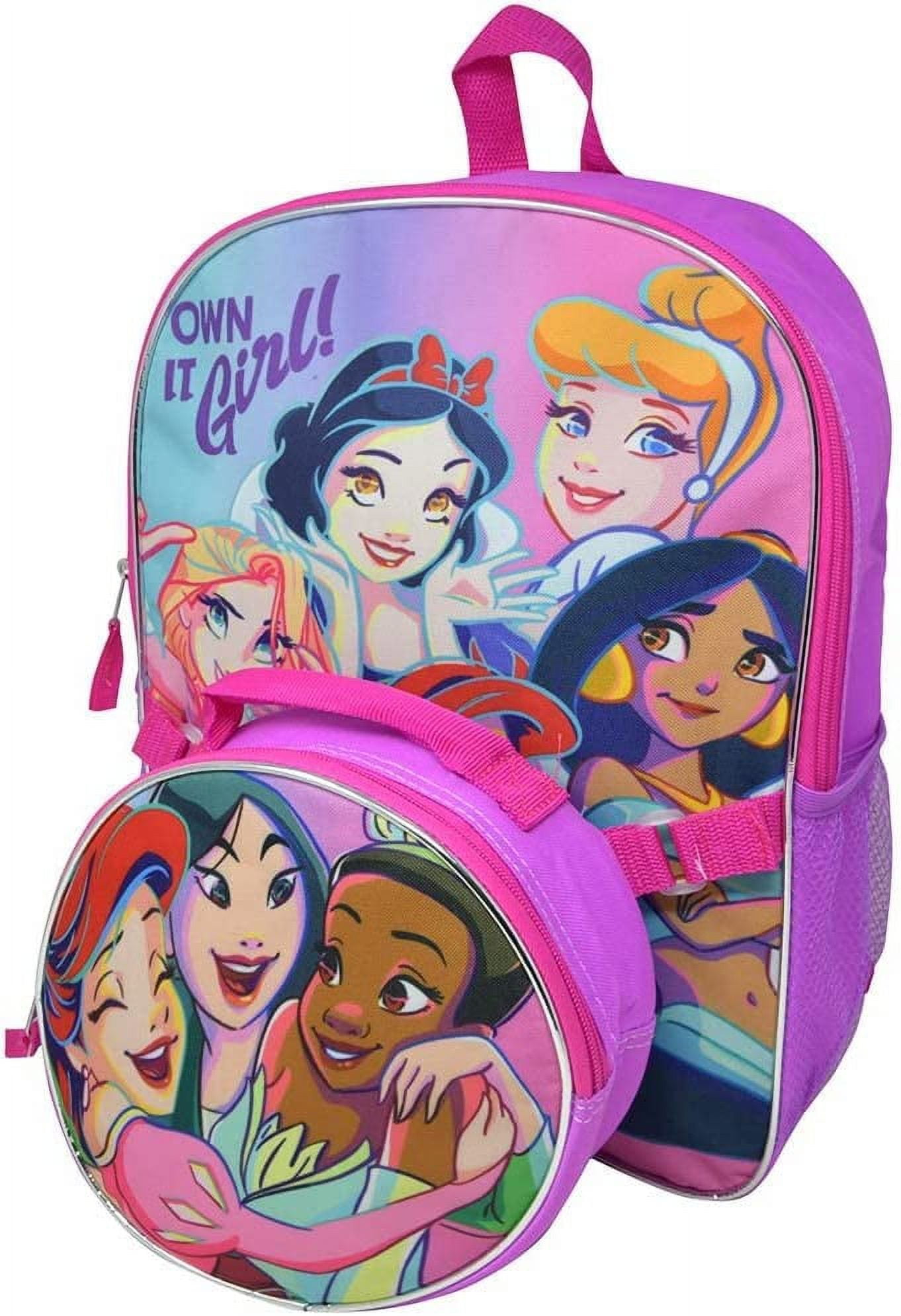 Fast Forward Disney Princess Backpack and Lunch Box Set - Bundle with 16  Princess Backpack, Disney Princess Lunch Bag, Water Bottle, Princess