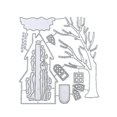 thumbnail image 1 of Troqueles de corte de metal con diseño de castillo de nieve, plantilla para álbum de recortes, tarjeta de papel, molde, relieve, decoración, 1 of 5