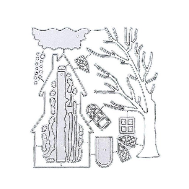 Troqueles de corte de metal con diseño de castillo de nieve, plantilla para álbum de recortes, tarjeta de papel, molde, relieve, decoración