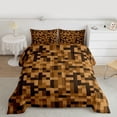 thumbnail image 2 of Feelyou Brown Abstract Full Size Comforter Sets, Pixel Grid Miners Bedding Sets, 3pcs, 2 of 8