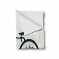 thumbnail image 2 of Travel Soft Flannel Fleece Throw Blanket, Abstract Compass and Nature Landscape as Bicycles Wheels, Cozy Plush for Indoor and Outdoor Use, 70" x 90", Violet Blue Off White, by Ambesonne, 2 of 6