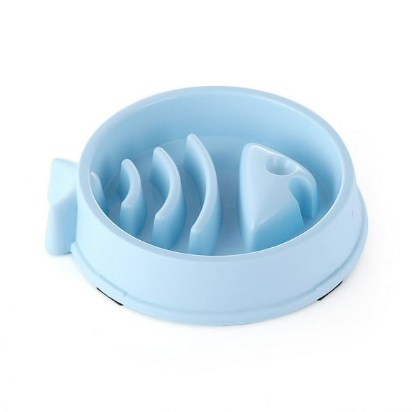 Zshan 1 pcs Fish bone Shaping PET Slow Food Bowl Dog Bowl Cat Bowl pet supplies Slow Food stop Food Bowl
