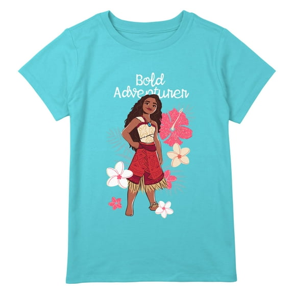 Girl's Moana 2 Bold Adventurer Moana Floral Graphic T-Shirt
