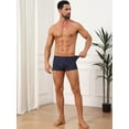 thumbnail image 4 of DARING DIVA Men's Striped Stretch Waistband Mid-Waisted Boxer Underwear 30 Dark Blue, 4 of 6